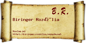 Biringer Rozália névjegykártya