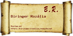 Biringer Rozália névjegykártya